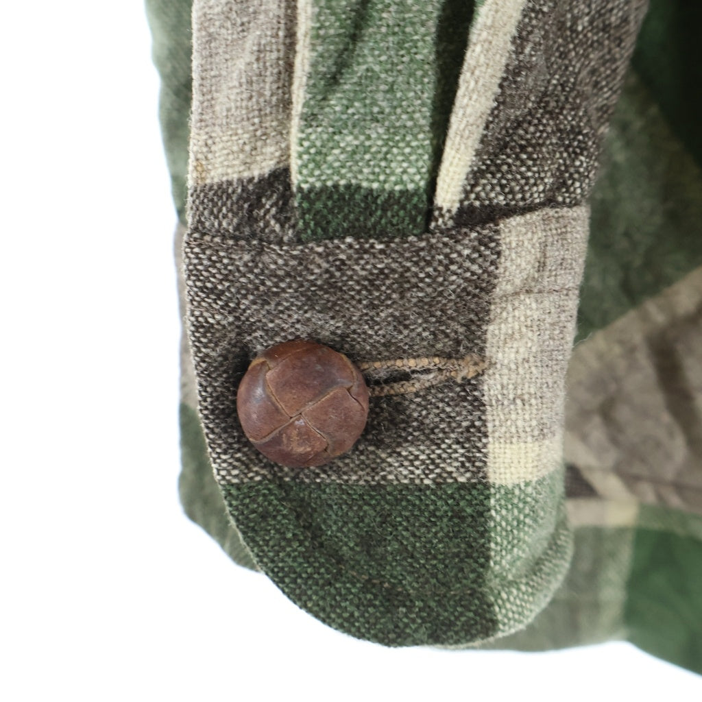 PENDLETON(ペンドルトン) 50S VINTAGE ヴィンテージ くるみボタン チェック柄 ウールジャケット グリーン/ブラウン