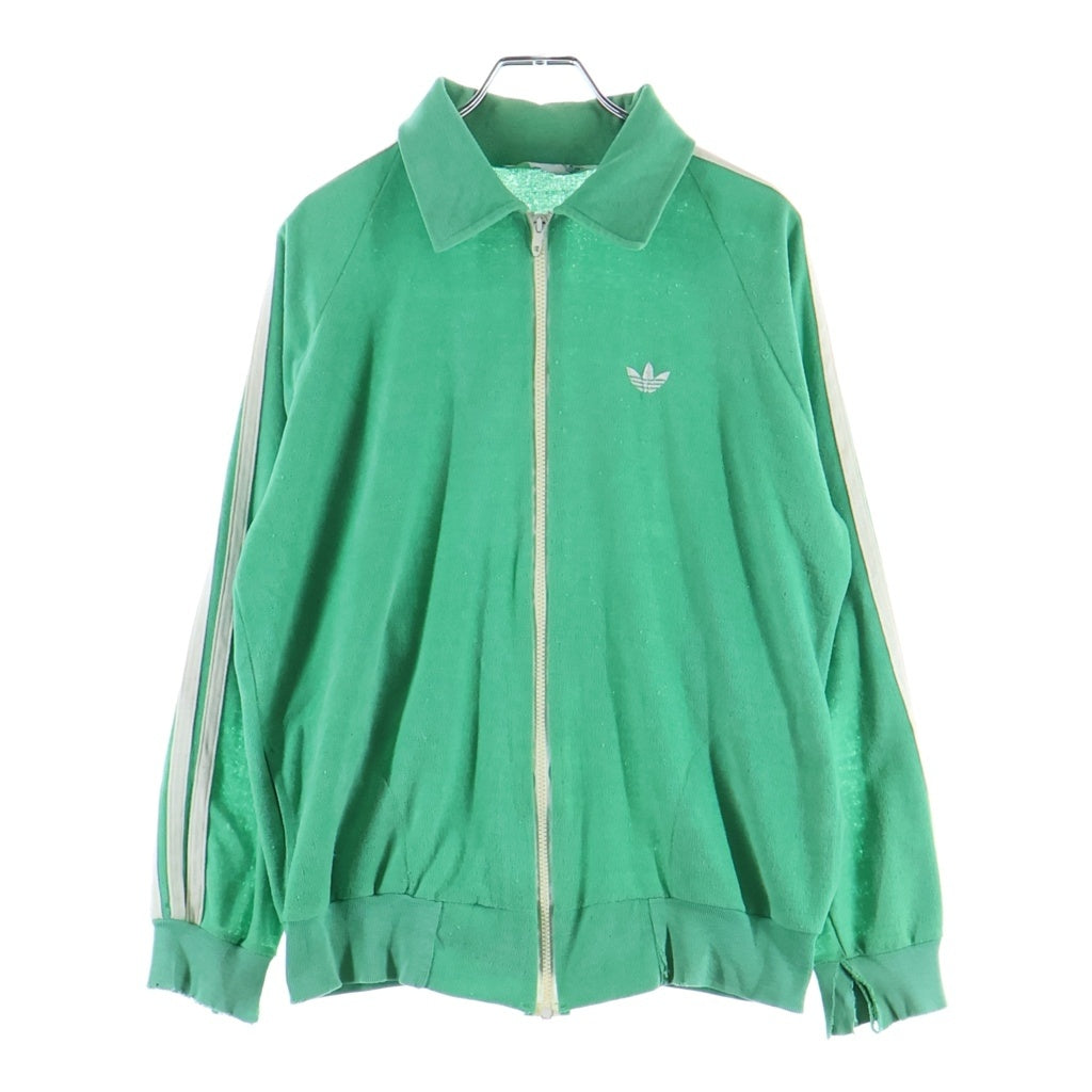 adidas(アディダス) 70S VINTAGE ヴィンテージ トレフォイルロゴ ベロア スリーストライプ トラックジャケット グリーン