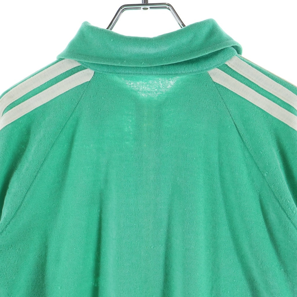 adidas(アディダス) 70S VINTAGE ヴィンテージ トレフォイルロゴ ベロア スリーストライプ トラックジャケット グリーン