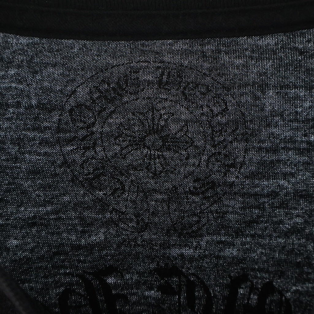 CHROME HEARTS(クロムハーツ) BACK GRAD CIRCLE LOGO L/S TEE バックグラデーション サークルロゴ 袖フローラル クルーネック 長袖Tシャツ カットソー ブラック