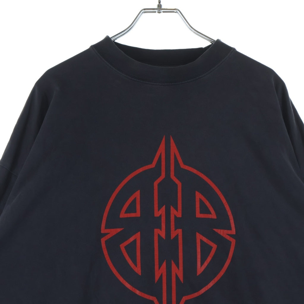 BALENCIAGA(バレンシアガ) 23AW LONG SLEEVE METAL T-SHIRT メタル 両面アームプリント クルーネック 長袖Tシャツ カットソー ブラック 739027 TPVI2