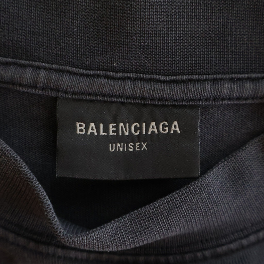 BALENCIAGA(バレンシアガ) 23AW LONG SLEEVE METAL T-SHIRT メタル 両面アームプリント クルーネック 長袖Tシャツ カットソー ブラック 739027 TPVI2