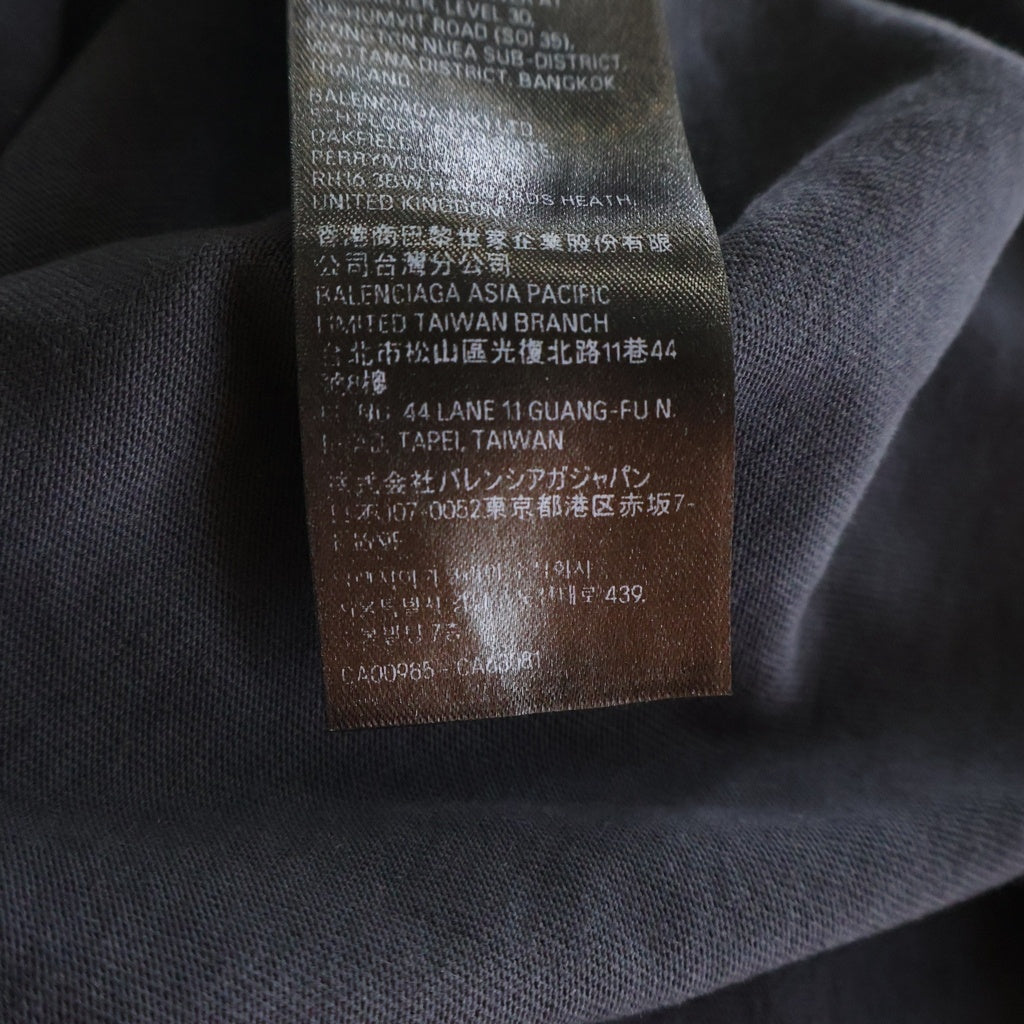 BALENCIAGA(バレンシアガ) 23AW LONG SLEEVE METAL T-SHIRT メタル 両面アームプリント クルーネック 長袖Tシャツ カットソー ブラック 739027 TPVI2