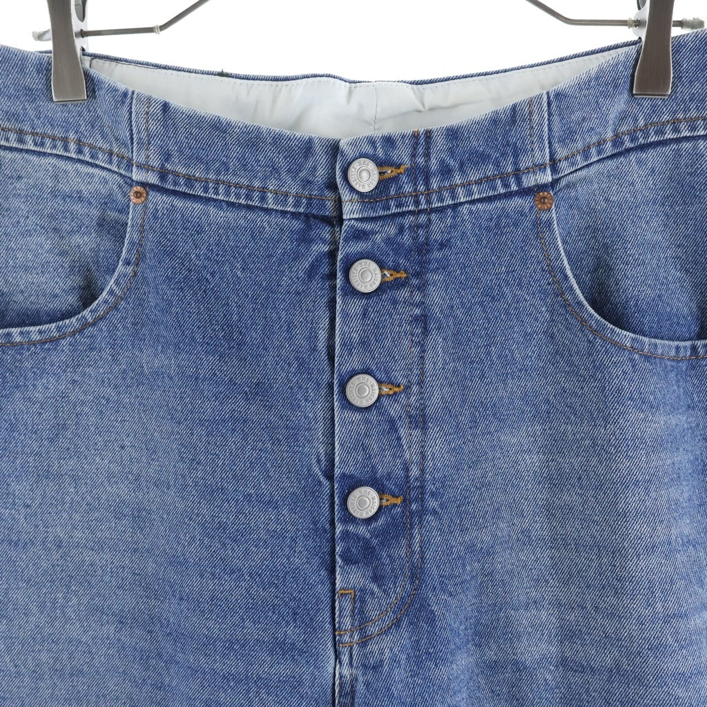 MM6 Maison Margiela(エムエムシックスメゾンマルジェラ) 25SS ハイライズ ボタンフライ ワイドデニムパンツ レディース インディゴ S52LA0235