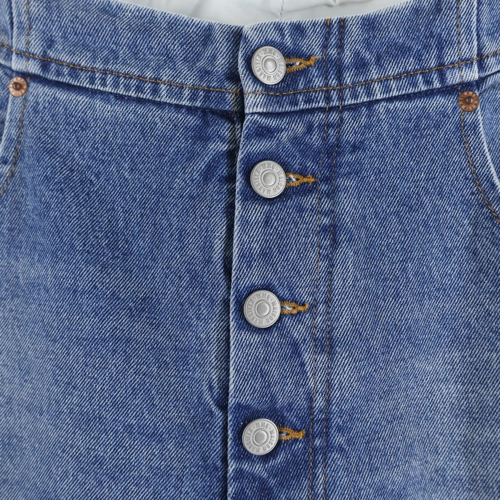 MM6 Maison Margiela(エムエムシックスメゾンマルジェラ) 25SS ハイライズ ボタンフライ ワイドデニムパンツ レディース インディゴ S52LA0235