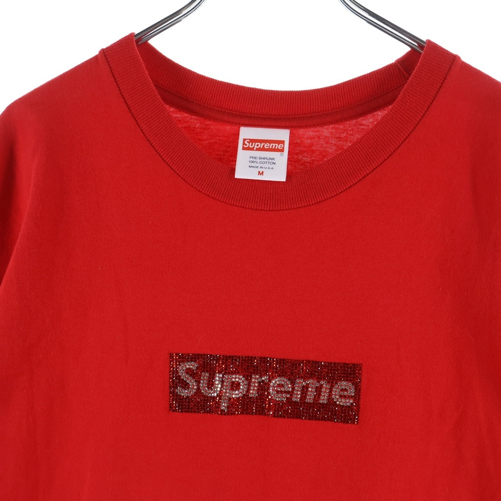 SUPREME(シュプリーム) 19SS ×Swarovski 25th Anniversary Box Logo Tee スワロフスキー 25周年記念 ボックスロゴ クルーネックTシャツ 半袖 カットソー レッド