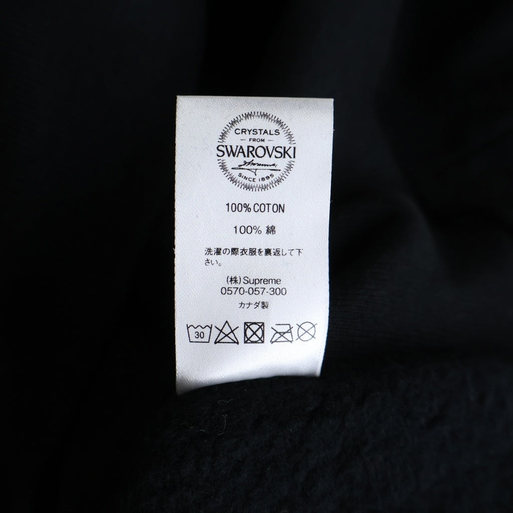 SUPREME(シュプリーム) 19SS ×Swarovski 25th Anniversary Box Logo Hooded Sweatshirt スワロフスキー 25周年記念 ボックスロゴ スウェット プルオーバーパーカー フーディ ブラック