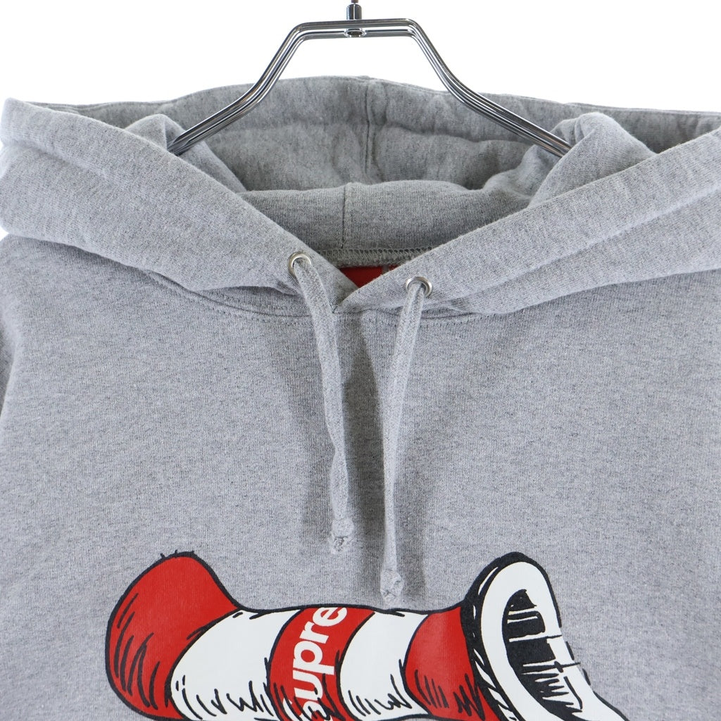 SUPREME(シュプリーム) 18AW ×Dr.Seuss Lorax Cat in the Hat Hooded Sweatshirt キャットインザハット フロントプリント スウェット プルオーバーパーカー フーディ グレー