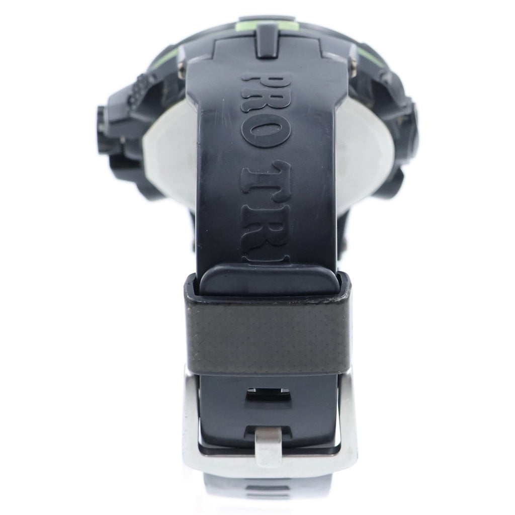 CASIO(カシオ) PROTREK プロトレック トリプルセンサー タフソーラー 10気圧防水 ブラック文字盤 腕時計 ブラック PRW-6000Y