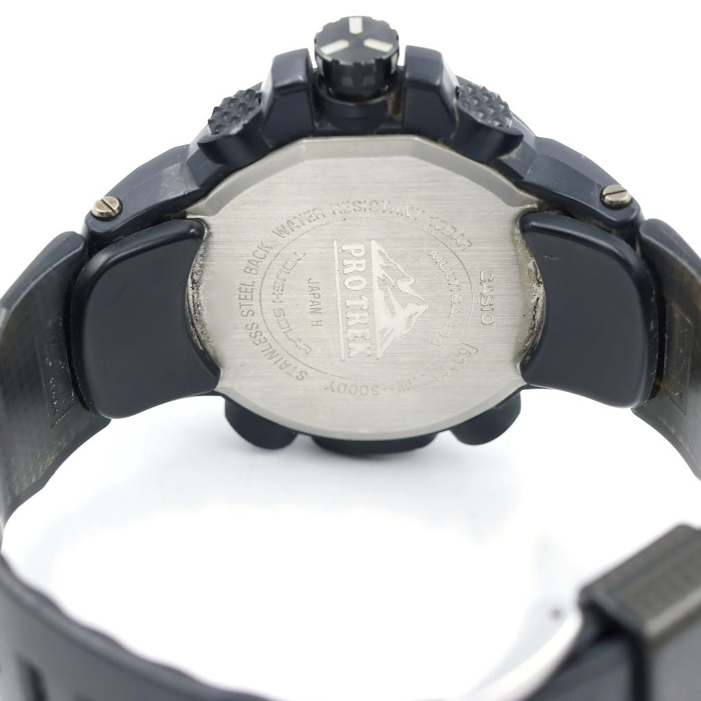 CASIO(カシオ) PROTREK プロトレック トリプルセンサー タフソーラー 10気圧防水 ブラック文字盤 腕時計 ブラック PRW-6000Y