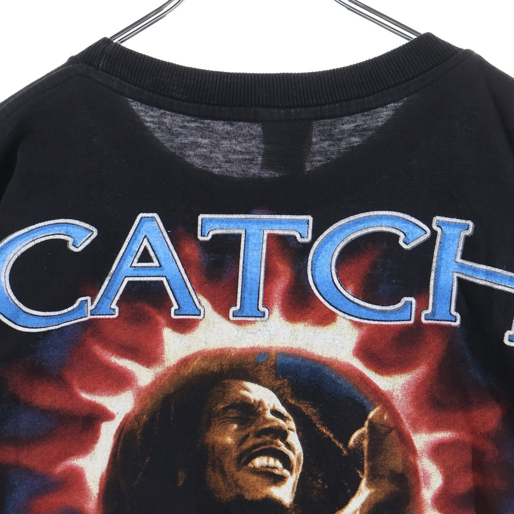 VINTAGE(ヴィンテージ) 90S VINTAGE BOOTLEG BOB MARLEY CATCH A FIRE RAP TEE PG88 ヴィンテージ ブート ボブマーリー 両面プリントTシャツ 半袖クルーネックカットソー ブラック