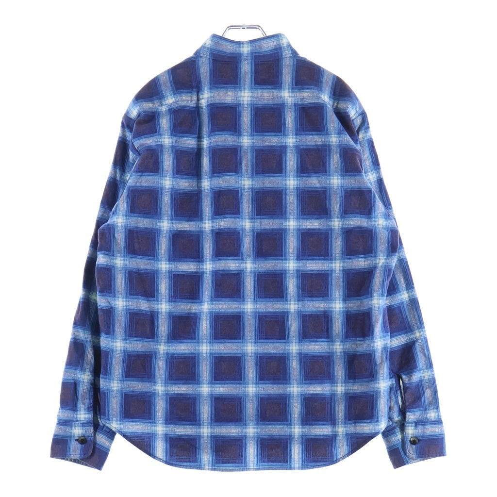 SUBCULTURE(サブカルチャー) 25AW COTTON PRINT SHIRT オンブレチェックプリント コットン 長袖シャツ ブルー SCTP-A2503