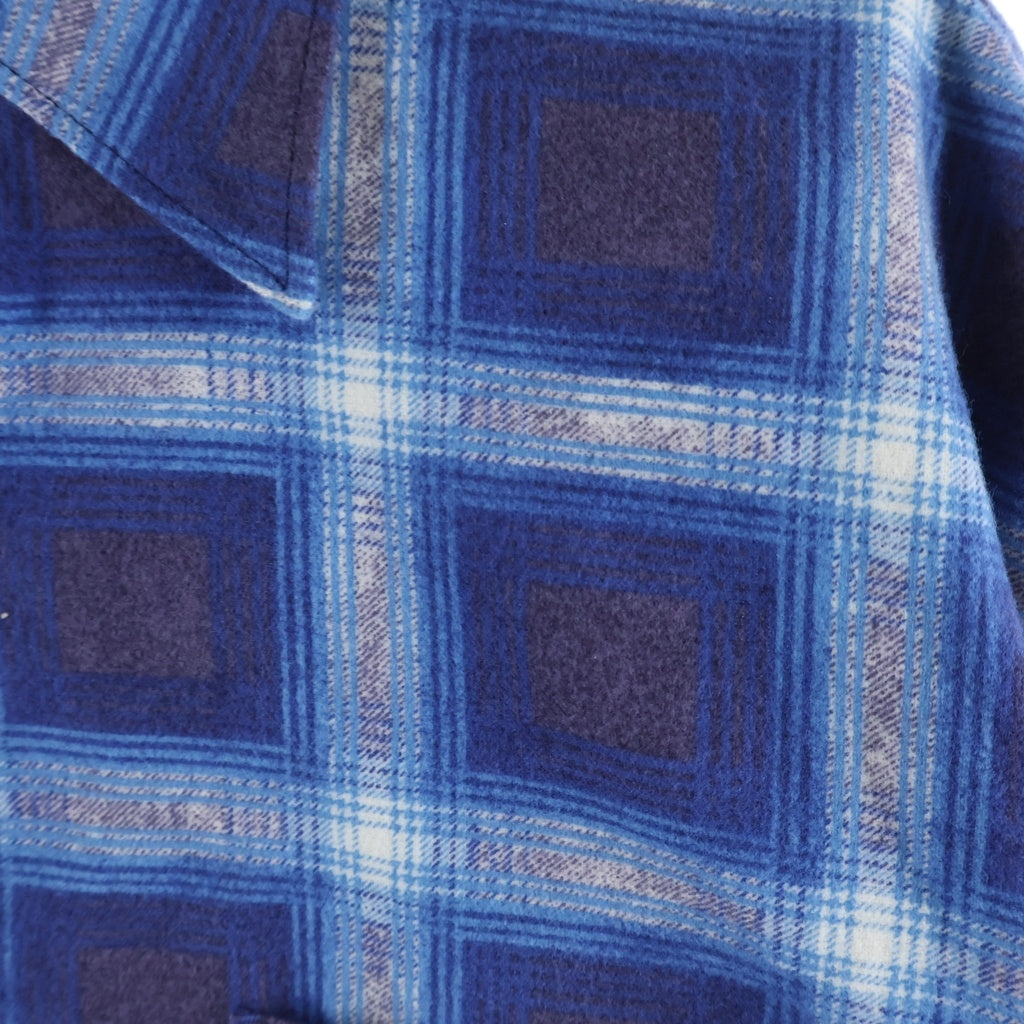 SUBCULTURE(サブカルチャー) 25AW COTTON PRINT SHIRT オンブレチェックプリント コットン 長袖シャツ ブルー SCTP-A2503