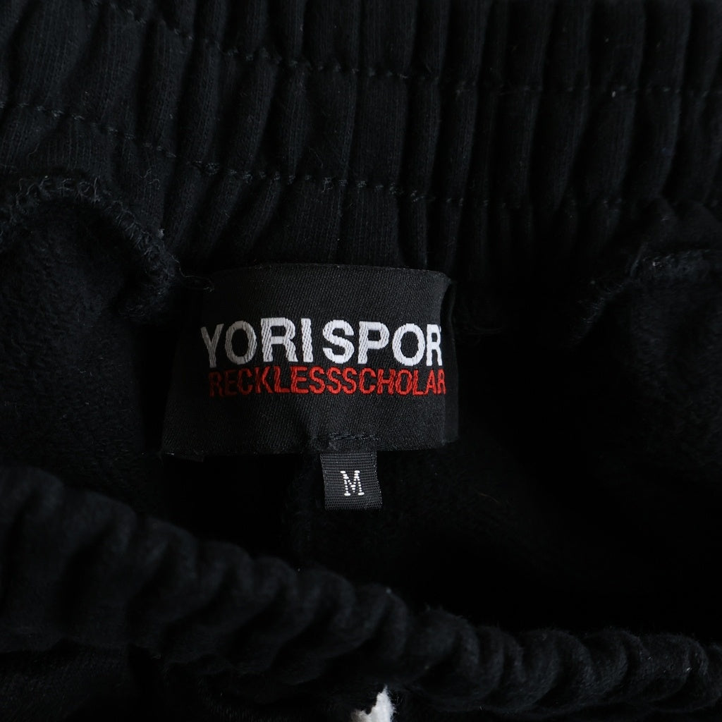 YORI SPORT(ヨリ スポーツ) ×RECKLESS SCHOLARS DAMEGE PANTS レックレス スカラーズ ダメージ加工 ワイドスウェットパンツ ブラック/レッド 784-6210759