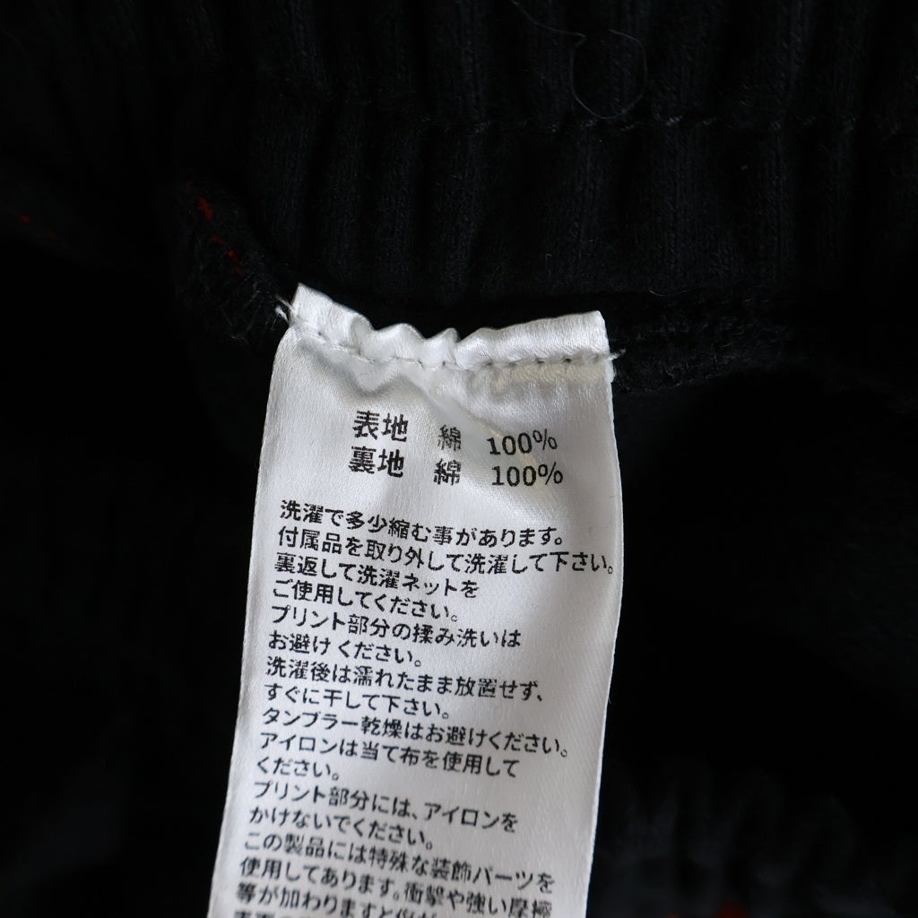YORI SPORT(ヨリ スポーツ) ×RECKLESS SCHOLARS DAMEGE PANTS レックレス スカラーズ ダメージ加工 ワイドスウェットパンツ ブラック/レッド 784-6210759