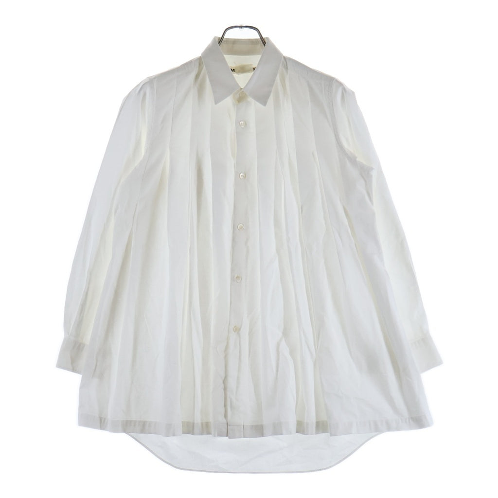 COMME des GARCONS(コムデギャルソン) 17SS AD2016 見えない服期 プリーツ レギュラーカラー 長袖シャツ レディース ホワイト GS-B019