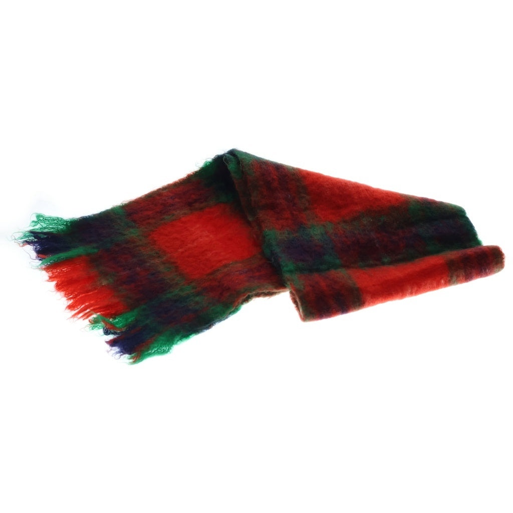 tricot COMME des GARCONS(トリコ コム デ ギャルソン) 15AW モヘア タータンチェック 大判 マフラー ストール レッド レディース TP-K405