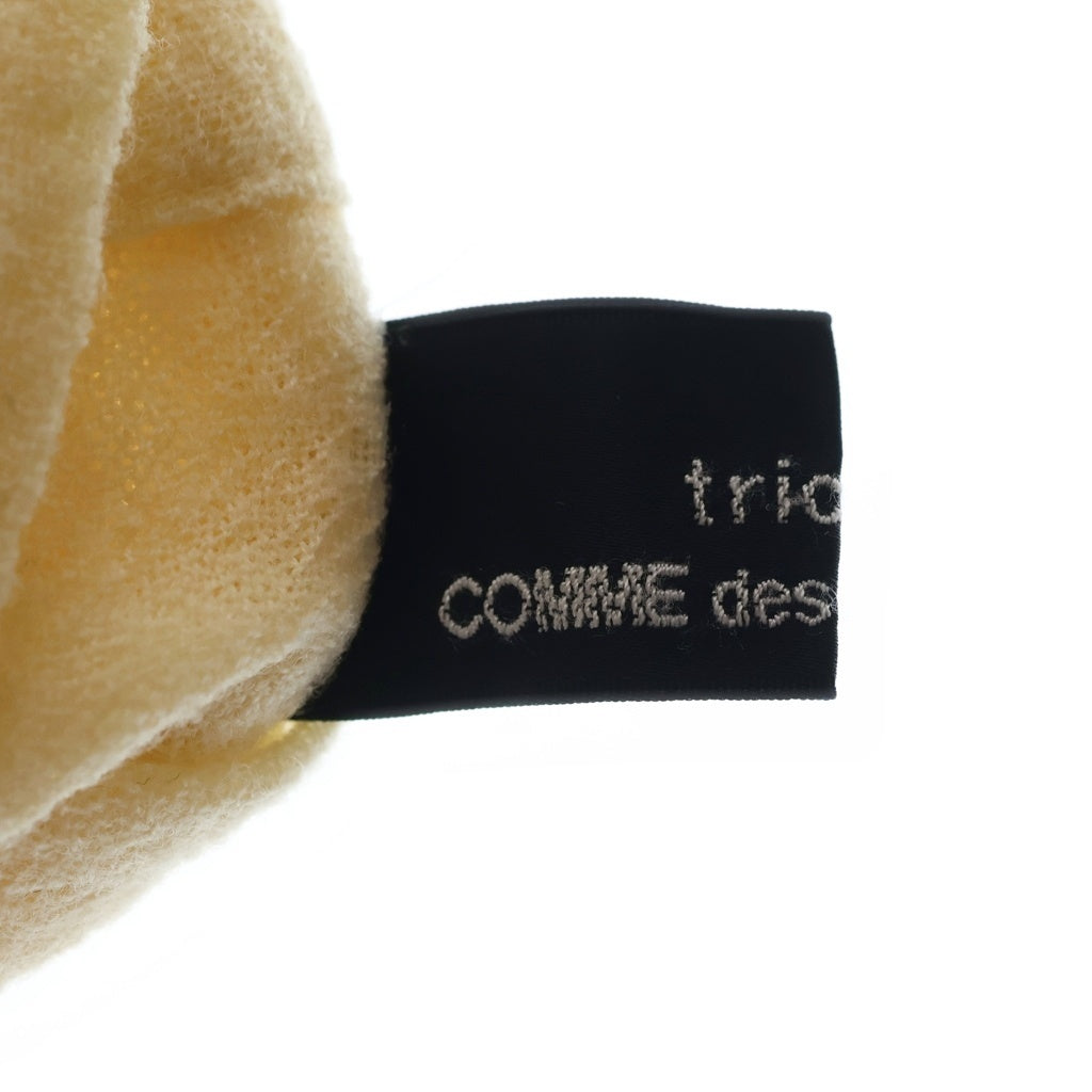 tricot COMME des GARCONS(トリコ コム デ ギャルソン) 15AW フリル ウール縮絨 ポケット付き マフラー ストール アイボリー レディース TP-K407
