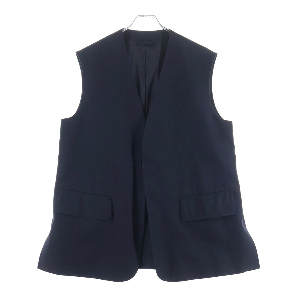 THE RERACS(ザ リラクス) 23SS WOOL/LINEN MANERD OXFORD BIG VEST ウールリネン マナード オックスフォード ビッグベスト ブラック 23SS-REBL-350L-F