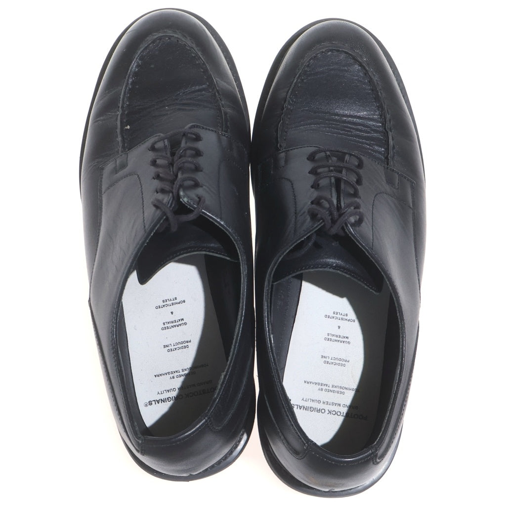 NO BRAND(ノーブランド) FOOTSTOCK ORIGINALS フットストックオリジナルズ Uチップ 4ホール レザー ドレスシューズ ブラック 201201
