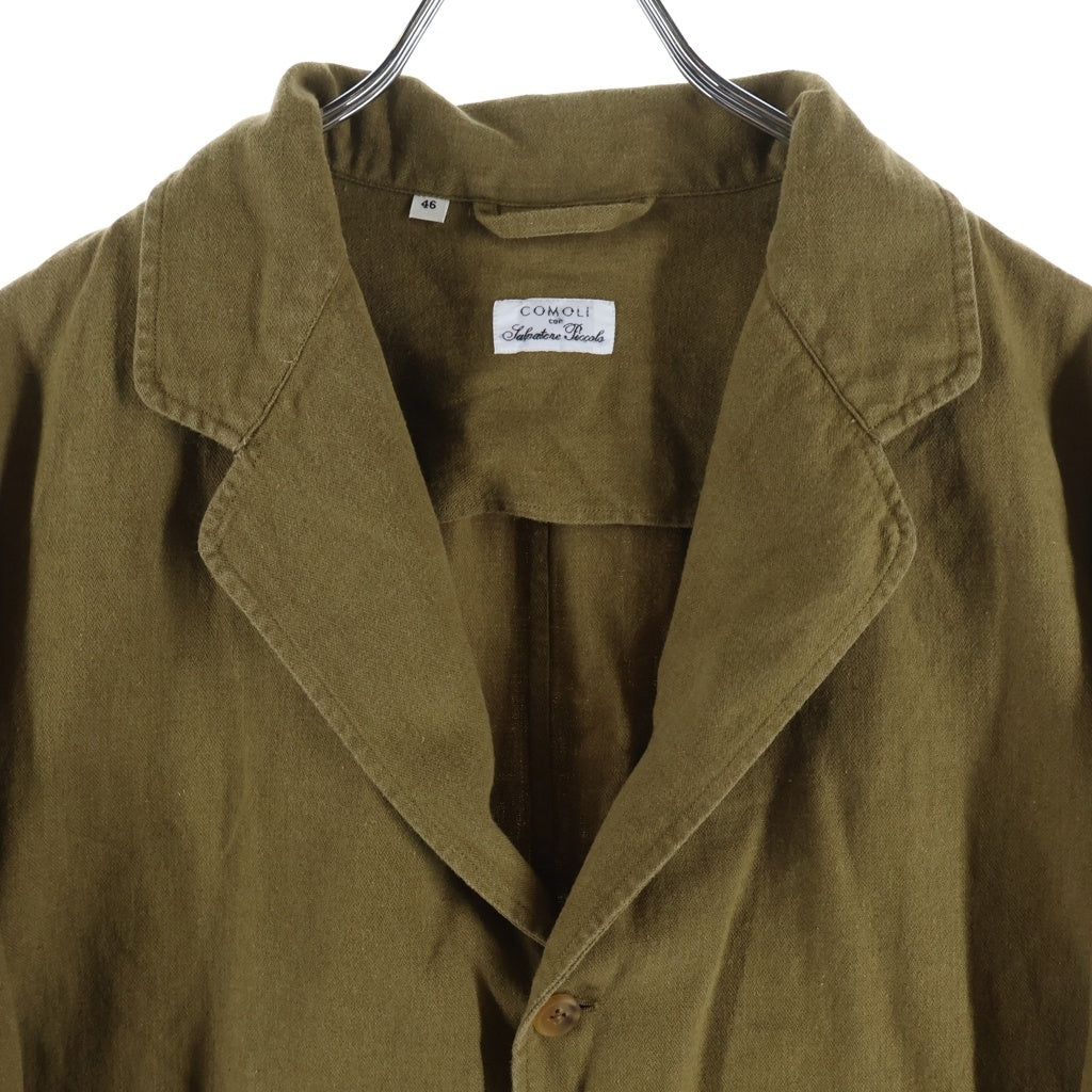 COMOLI(コモリ) 20SS ×SALVATORE PICCOLO サルヴァトーレピッコロ別注 リネンコットン シングルテーラードジャケット ブラウン R01-01002