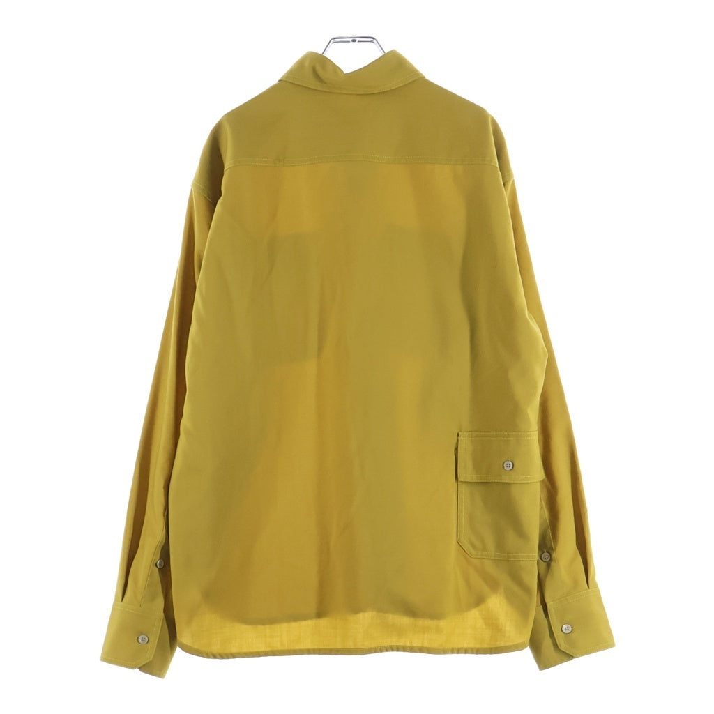 MARNI(マルニ) 21SS TROPICAL WOOL SHIRT トロピカルウール ステッチデザイン 長袖シャツ イエロー CUMU0149A0 S45455