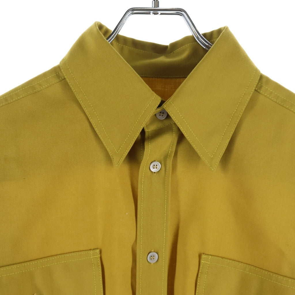 MARNI(マルニ) 21SS TROPICAL WOOL SHIRT トロピカルウール ステッチデザイン 長袖シャツ イエロー CUMU0149A0 S45455