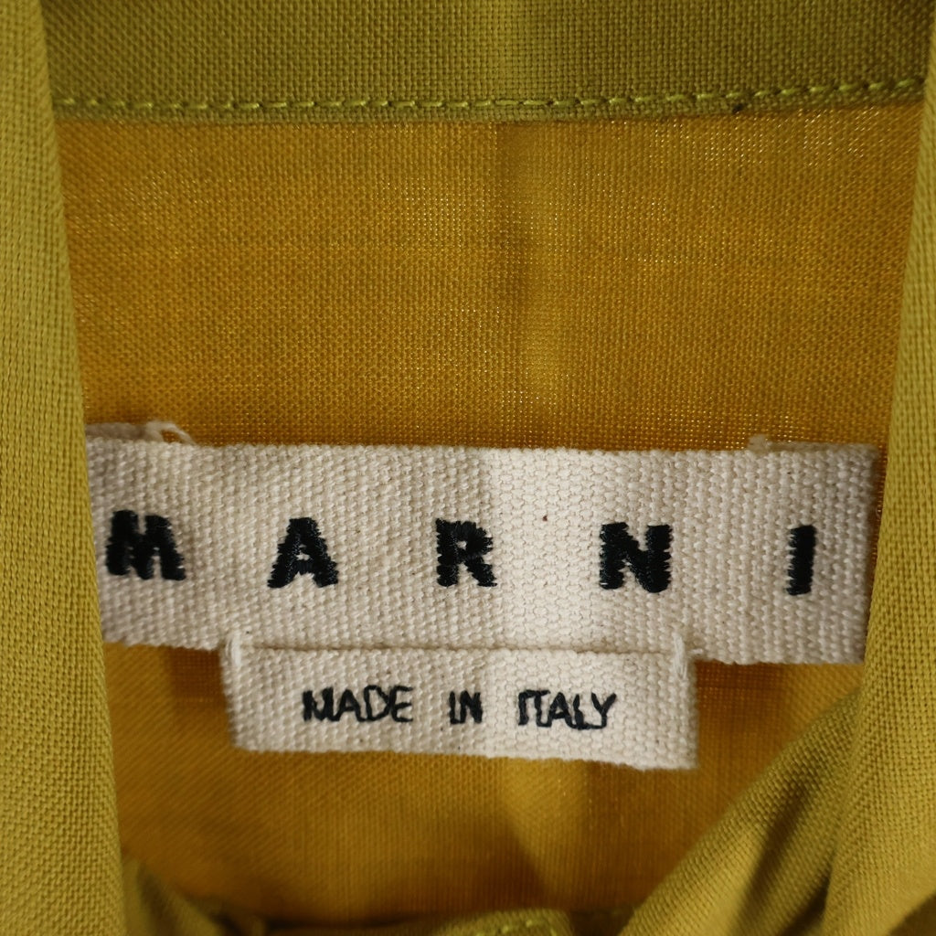 MARNI(マルニ) 21SS TROPICAL WOOL SHIRT トロピカルウール ステッチデザイン 長袖シャツ イエロー CUMU0149A0 S45455