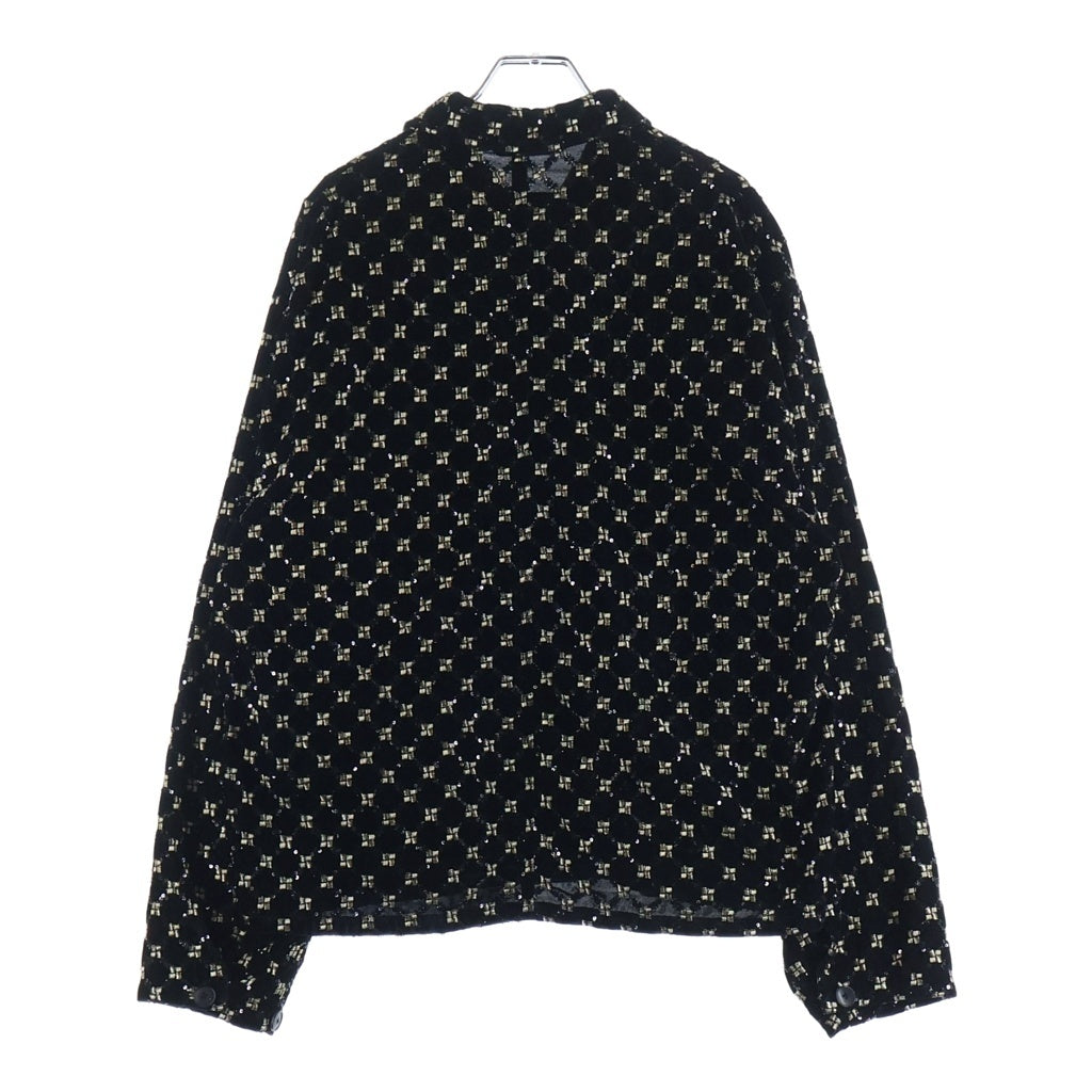 HEUGN(ユーゲン) 24AW LISTER リスター スパンコール刺繍 長袖シャツジャケット ブラック SHIRT093