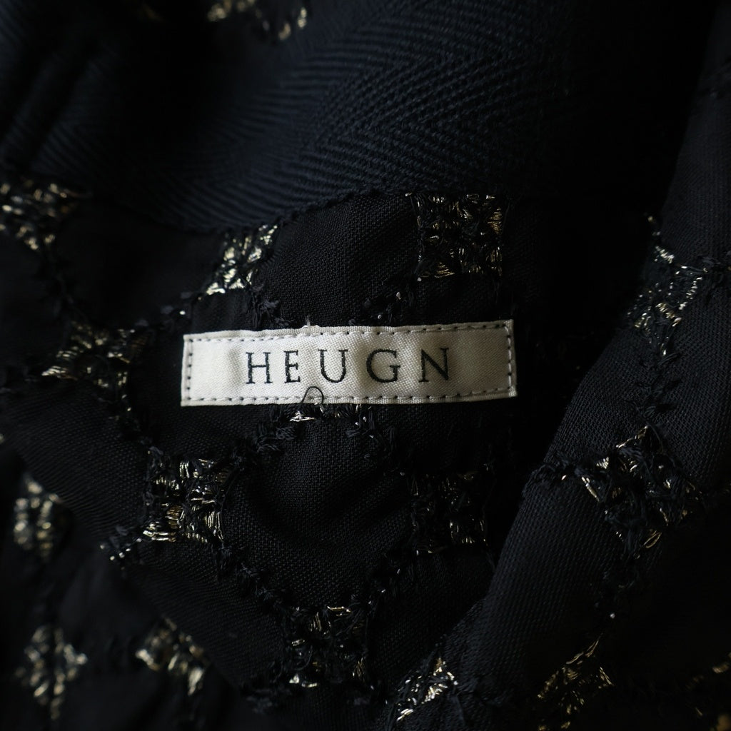 HEUGN(ユーゲン) 24AW LISTER リスター スパンコール刺繍 長袖シャツジャケット ブラック SHIRT093