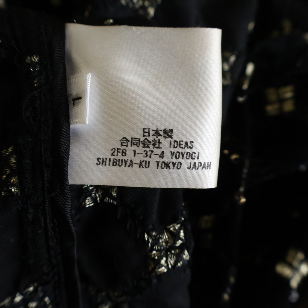 HEUGN(ユーゲン) 24AW LISTER リスター スパンコール刺繍 長袖シャツジャケット ブラック SHIRT093