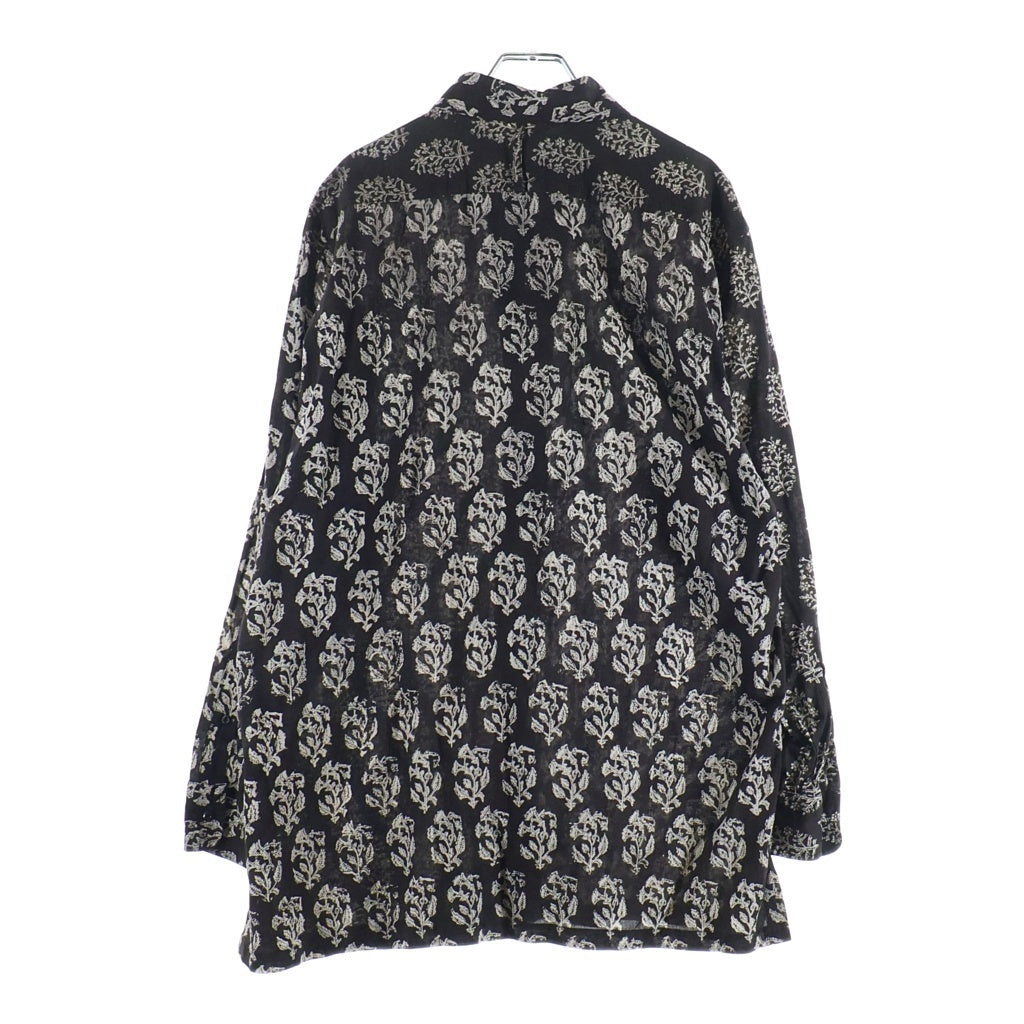 NICENESS(ナイスネス) 22AW LEE リー コットン 花総柄 草木染め長袖シャツ ブラウン NN-Y01KF22-BP