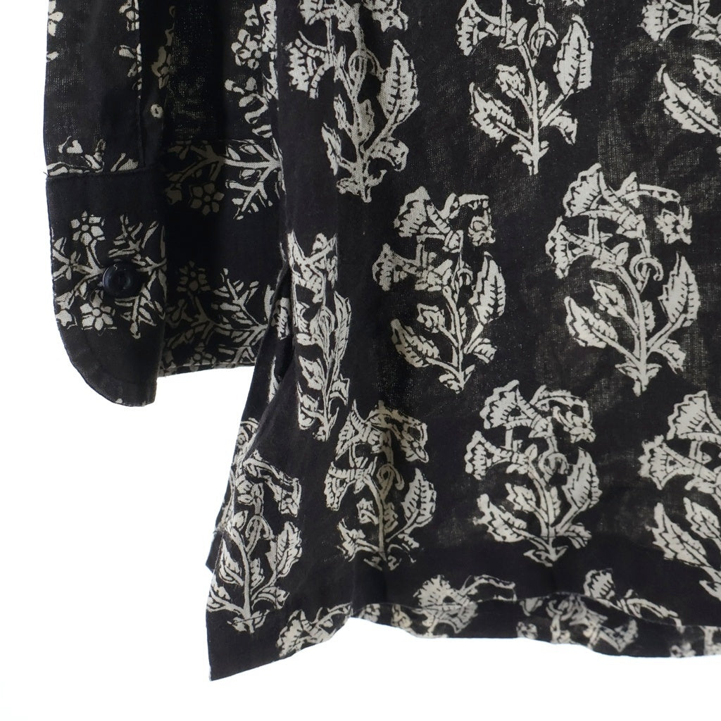 NICENESS(ナイスネス) 22AW LEE リー コットン 花総柄 草木染め長袖シャツ ブラウン NN-Y01KF22-BP