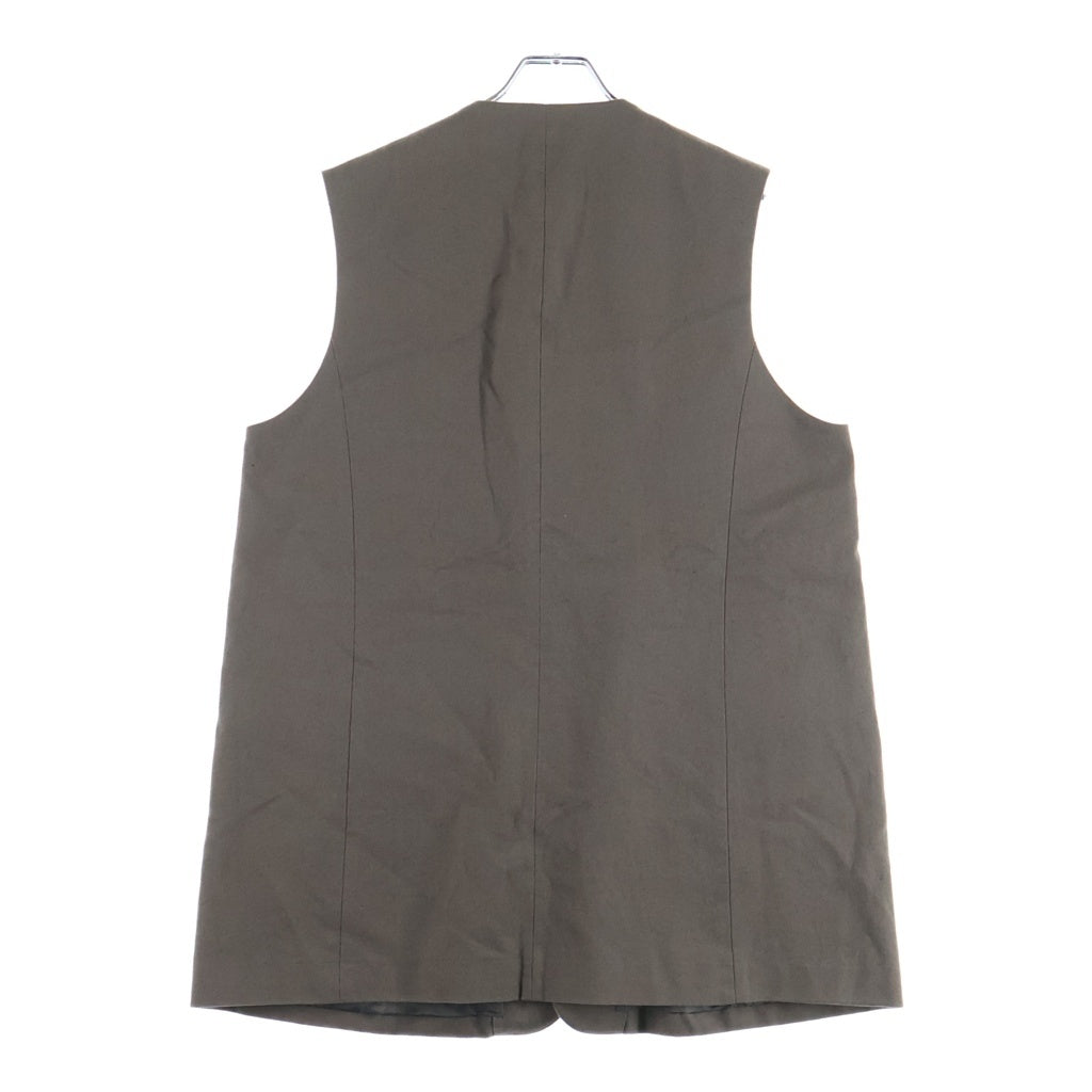 REVERBERATE(リバーバレイト) 24SS LONG TAILORED WAISTCOAT コットンリネン ノースリーブロングテーラード ウエストコート ベスト ブラウン