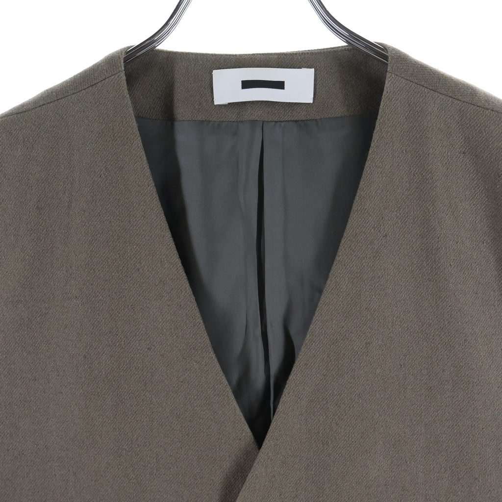 REVERBERATE(リバーバレイト) 24SS LONG TAILORED WAISTCOAT コットンリネン ノースリーブロングテーラード ウエストコート ベスト ブラウン