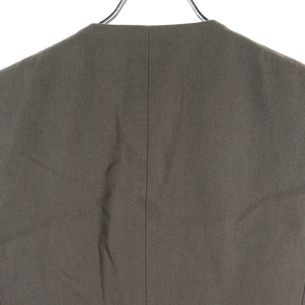 REVERBERATE(リバーバレイト) 24SS LONG TAILORED WAISTCOAT コットンリネン ノースリーブロングテーラード ウエストコート ベスト ブラウン
