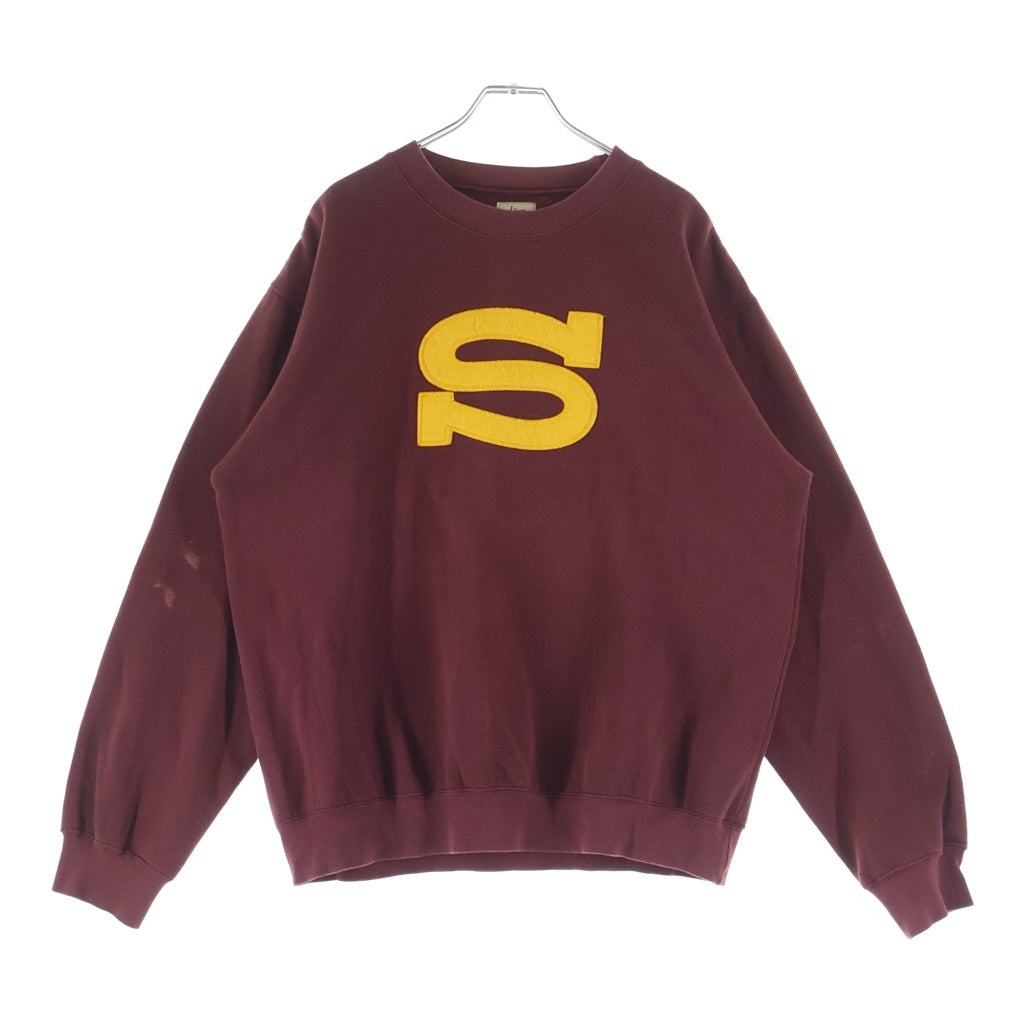 STUSSY(ステューシー) 90S OLD オールド Sロゴ刺繍 クルーネックスウェット トレーナー バーガンディ