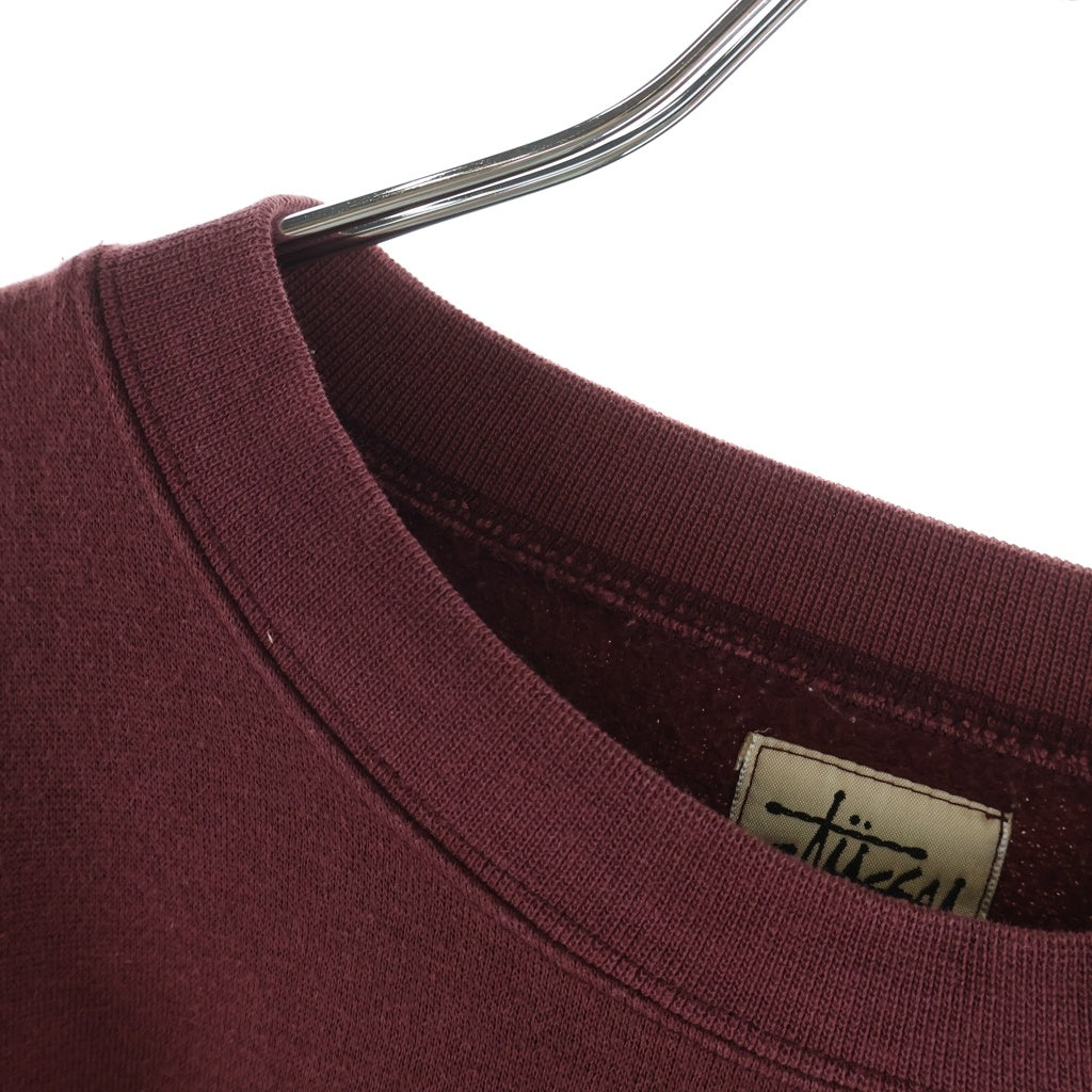 STUSSY(ステューシー) 90S OLD オールド Sロゴ刺繍 クルーネックスウェット トレーナー バーガンディ