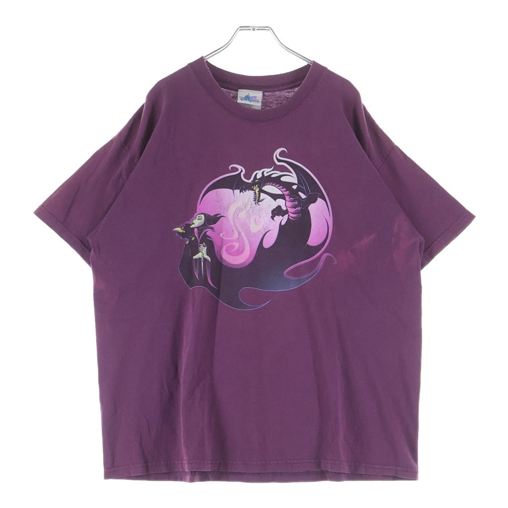 VINTAGE(ヴィンテージ) 00S VINTAGE DISNEYLAND RESORT VILLAINS MALEFICENT ヴィンテージ ディズニー ヴィランズ マレフィセント 両面プリント クルーネック 半袖Tシャツ カットソー パープル