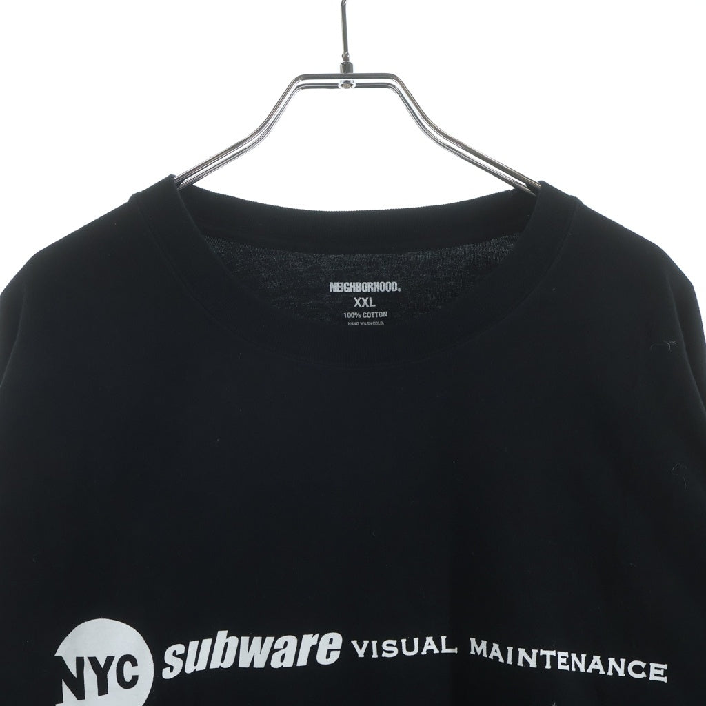 NEIGHBORHOOD(ネイバーフッド) 24AW ×SUBWARE Print LSV T-Shirts サブウェア クルーネック長袖Tシャツ カットソー ブラック