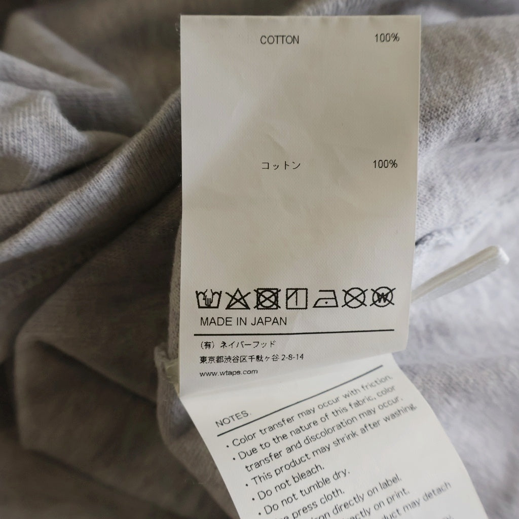 WTAPS(ダブルタップス) 24SS SIGN SS COTTON TSSC クルーネック半袖Tシャツ カットソー グレー 241ATDT-CSM22 241ATDT-CSM22
