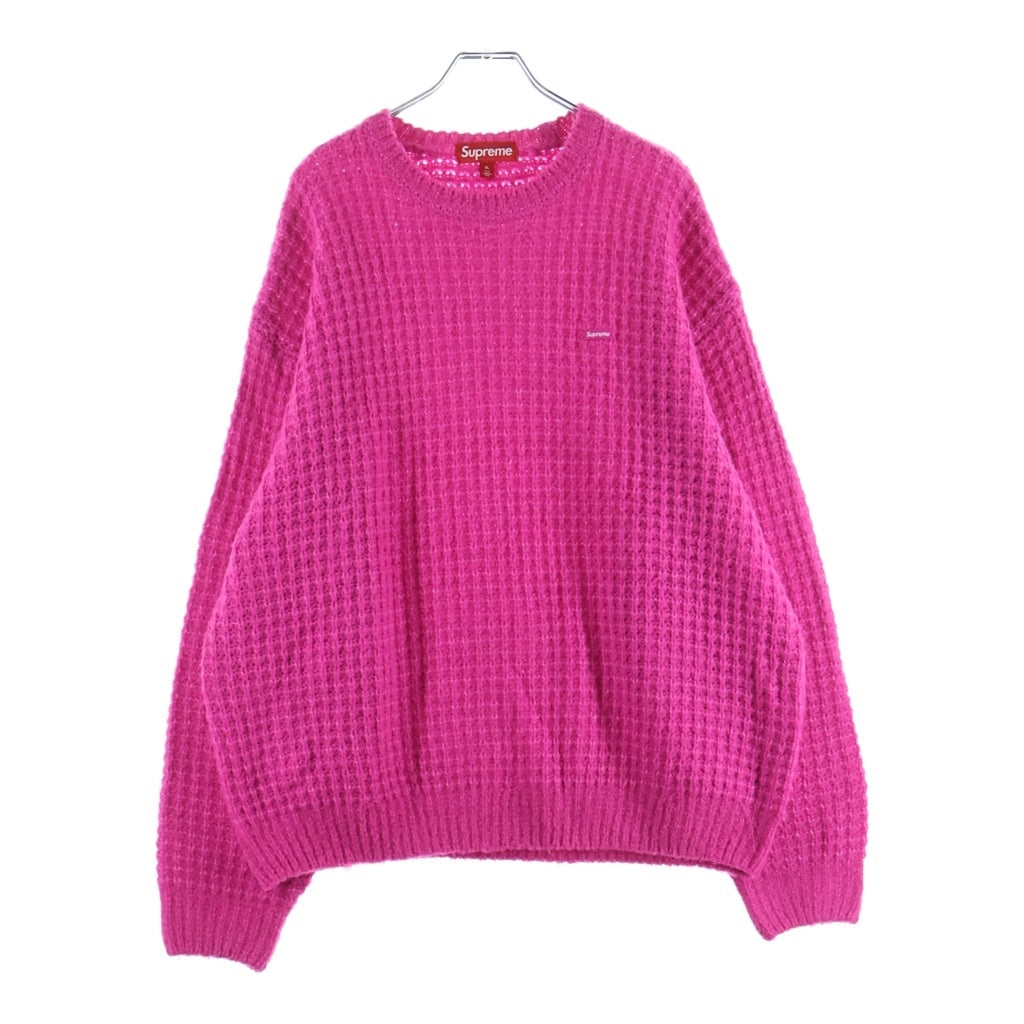 SUPREME(シュプリーム) 25AW Small Box Waffle Sweater スモールボックスロゴ ワッフル ニットスウェット セーター ピンク