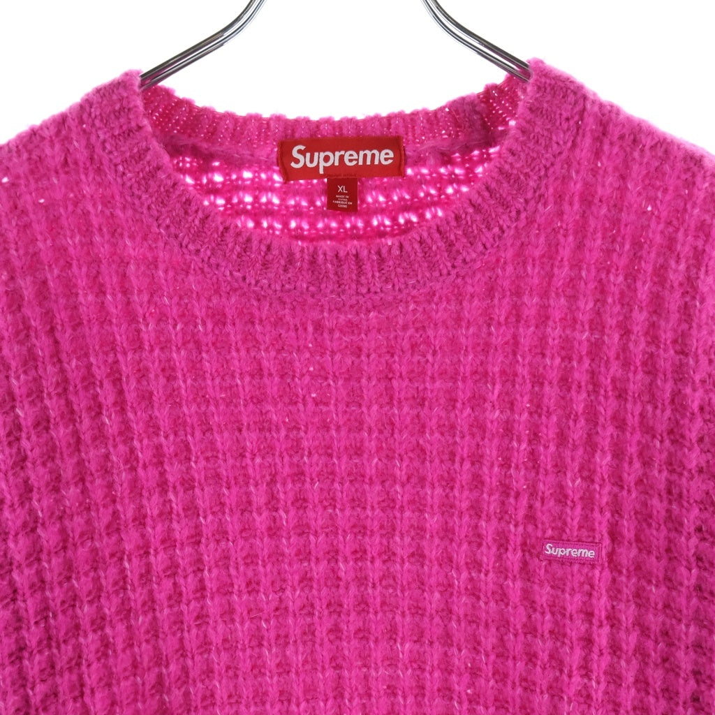 SUPREME(シュプリーム) 25AW Small Box Waffle Sweater スモールボックスロゴ ワッフル ニットスウェット セーター ピンク