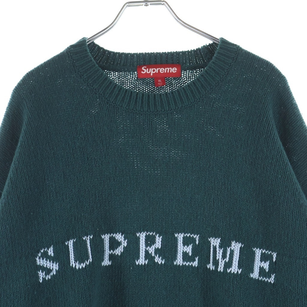 SUPREME(シュプリーム) 25SS Contrast Logo Sweater コントラストロゴ クルーネックニットスウェット セーター グリーン