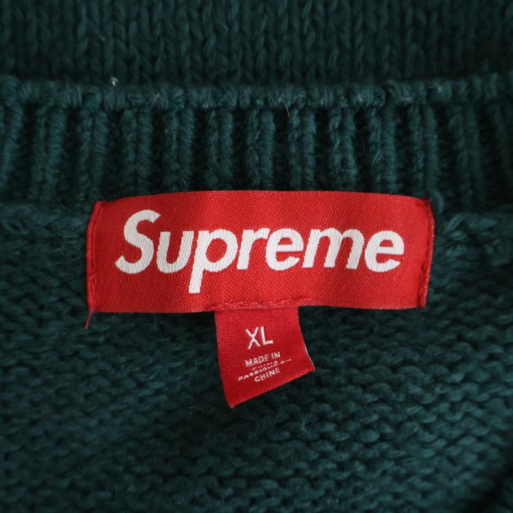 SUPREME(シュプリーム) 25SS Contrast Logo Sweater コントラストロゴ クルーネックニットスウェット セーター グリーン