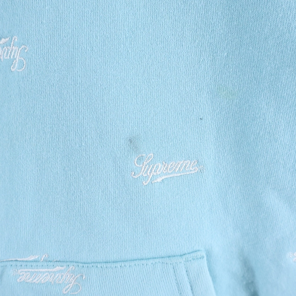 SUPREME(シュプリーム) 25AW Repeat Script Zip Up Hooded Sweatshirt リピートスクリプト ジップアップフーデッドスウェットシャツ パーカー ライトブルー