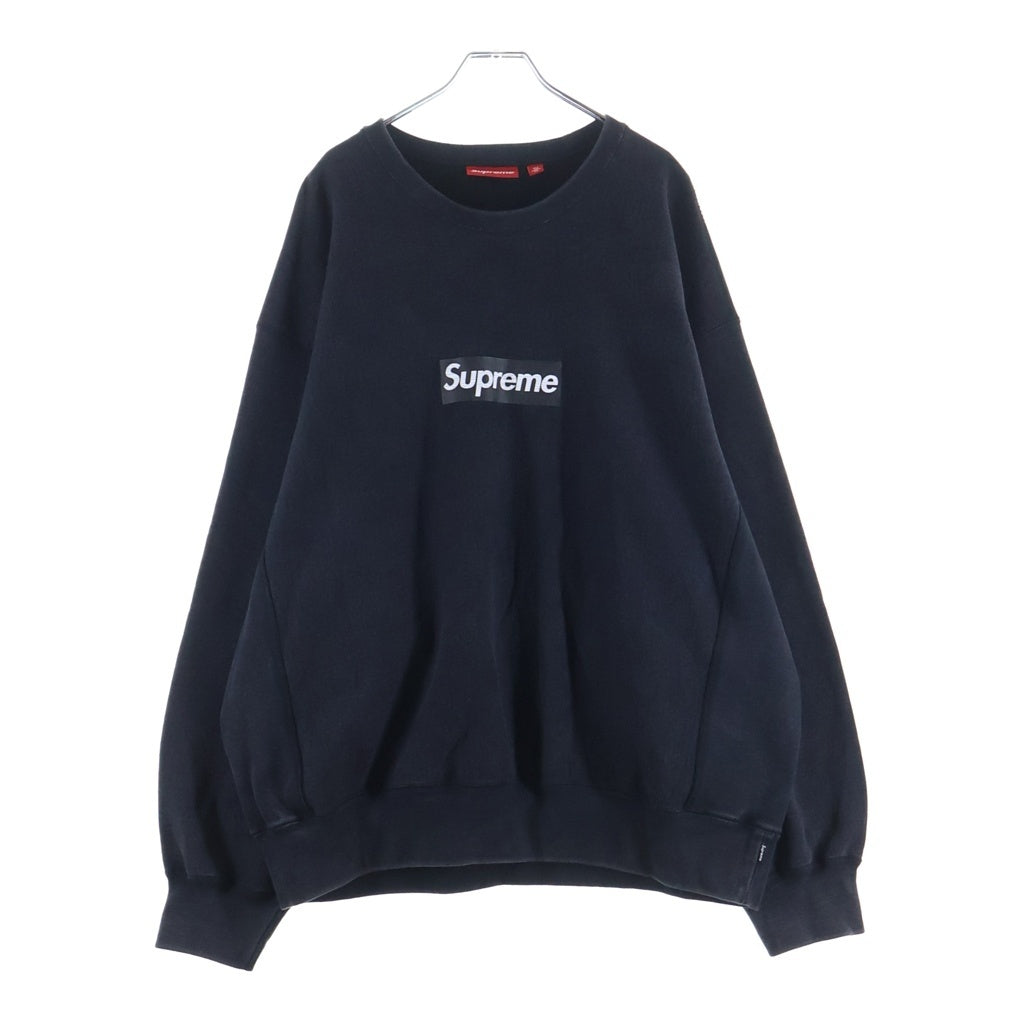 SUPREME(シュプリーム) 25SS Washed Box Logo Crewneck ウォッシュド ボックスロゴ クルーネックスウェットシャツ トレーナー ブラック