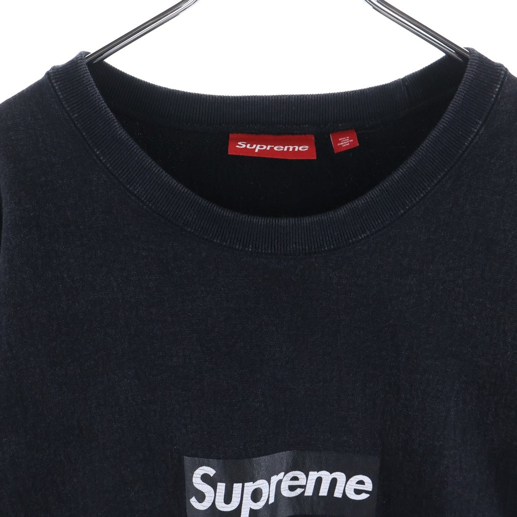 SUPREME(シュプリーム) 25SS Washed Box Logo Crewneck ウォッシュド ボックスロゴ クルーネックスウェットシャツ トレーナー ブラック