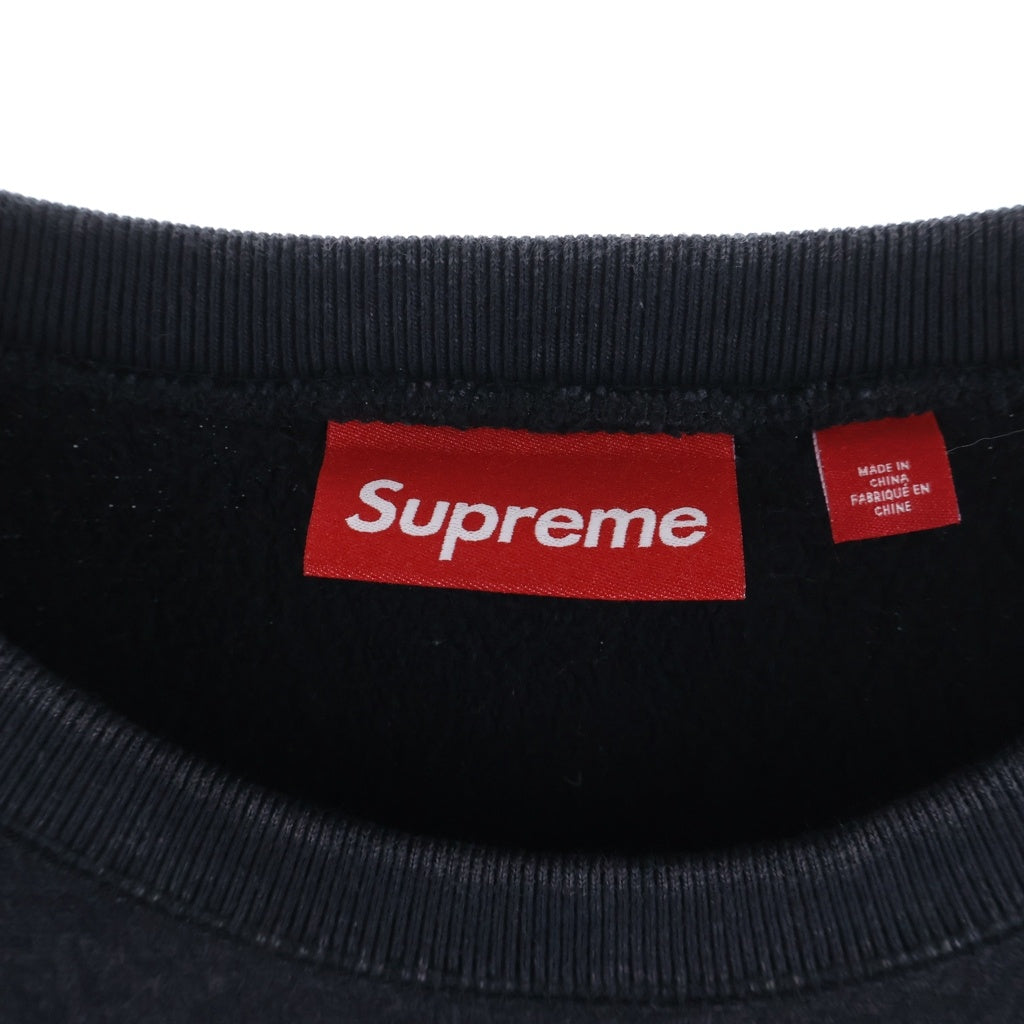 SUPREME(シュプリーム) 25SS Washed Box Logo Crewneck ウォッシュド ボックスロゴ クルーネックスウェットシャツ トレーナー ブラック
