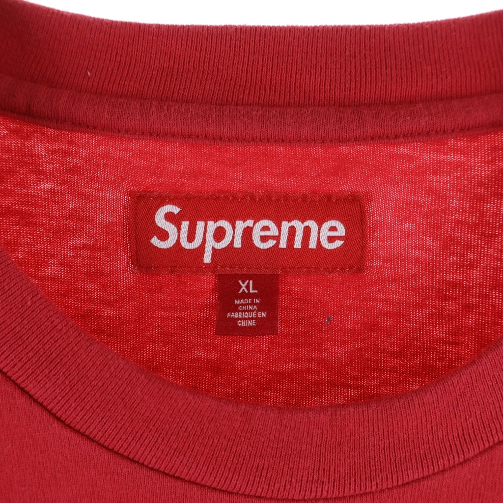 SUPREME(シュプリーム) 26SS Fuck Em Plaid S/S Top ファックエム プレイド クルーネック半袖Tシャツ カットソー レッド